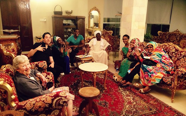 Jon Toogood with his mum and Dana's family
