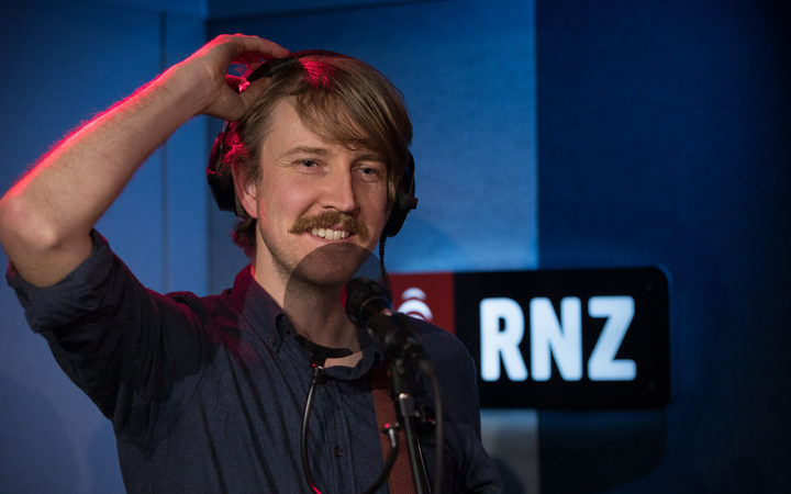 Lawrence Arabia, the artist and composer also known as James Milne, in the RNZ Auckland studio for NZ Live. 20 July 2018.