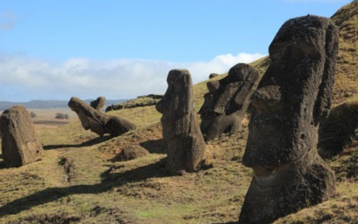 The Moai Statues of Easter Island.