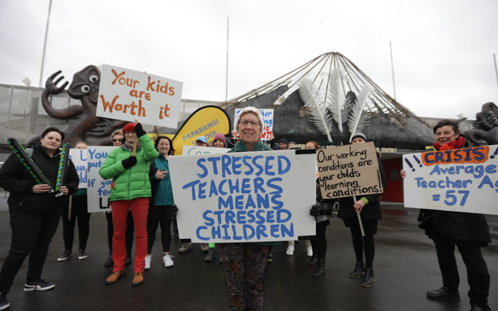 Teachers gathering in Wellington.