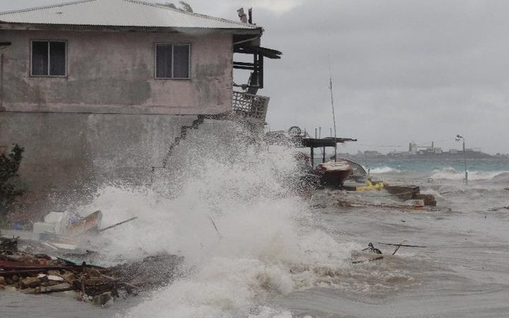 An unseasonable storm hit the Marshall Islands in July 2015.