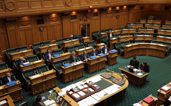The house empties out as National MPs staged a walk-out.