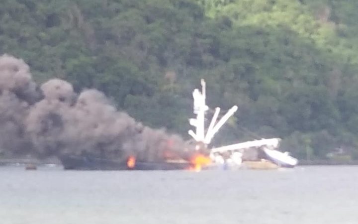 fire on a purse seiner in Pago Pago harbour
