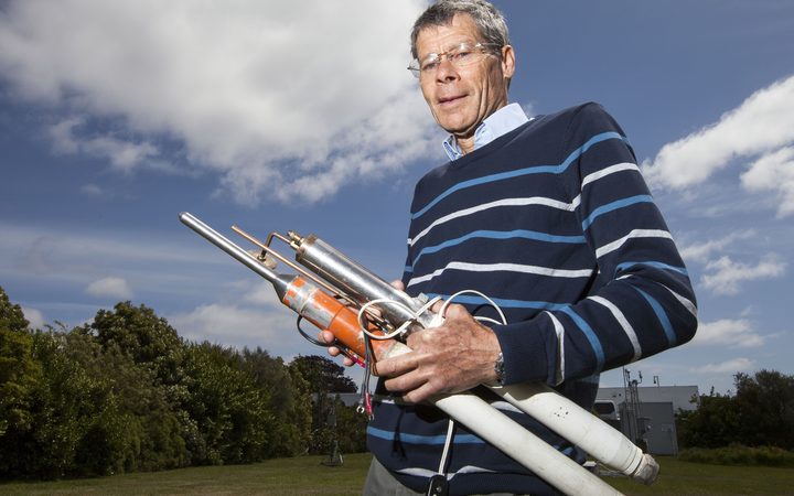 Niwa Natural Hazards and Hydrodynamics Principal Scientist Graeme Smart with devices Niwa scientists use to measure river flow turbulence and atmospheric flows.