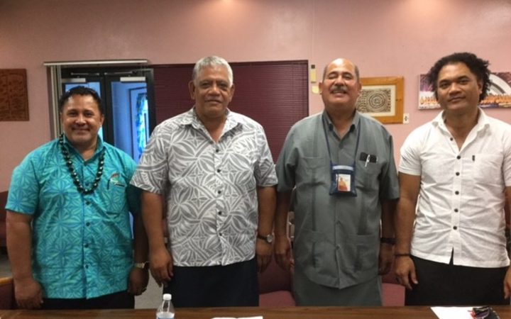 Lupeomanu Pelenato Fonoti, Ulu Bismarck Crawley, Aufa'i Apulu Areta and Seumaloisalafai Afele Faiilagi met to discuss the threat of fire ants in the Samoas.