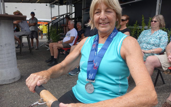 Margie Chiet, 70, doesn't let a couple of metal pieces in her limbs and osteoarthritis  hold her back from competing in the NZ Masters Games.