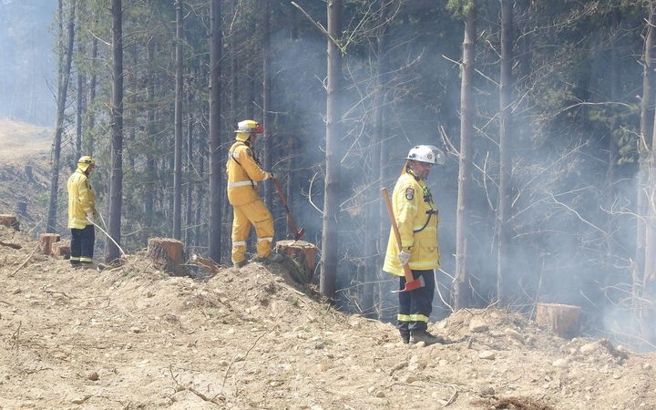 Fire crews fighting the Nelson area fires.