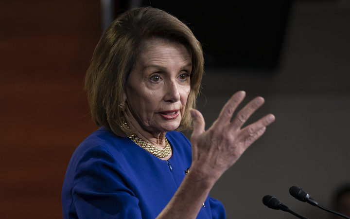 Speaker of the House Nancy Pelosi, D-Calif., talks with reporters during her weekly news conference, on Capitol Hill in Washington, Thursday, Feb. 7, 2019.  (AP Photo/J. Scott Applewhite)