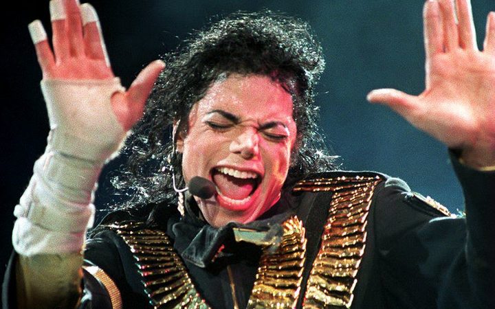 Michael Jackson performing on the Singapore leg of his Dangerous Tour.