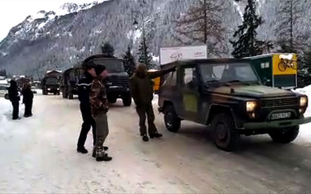 French troops near the site of the avalanche that killed five French Foreign Legionnaires.
