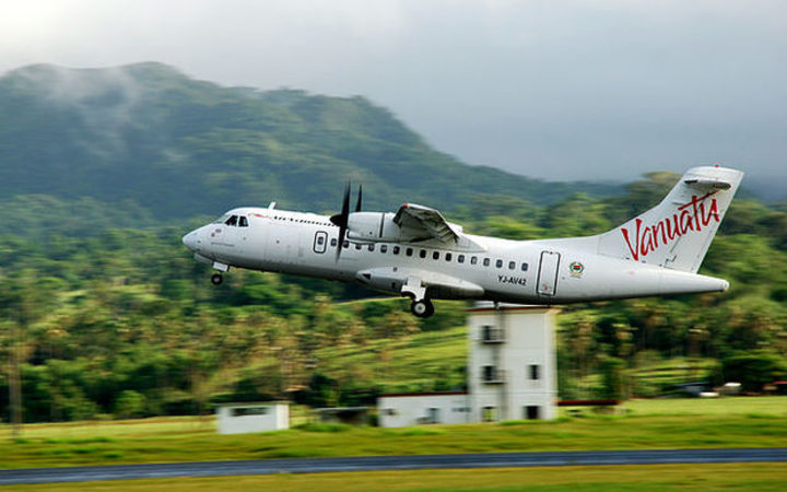 Air Vanuatu ATR 42 aircraft (now retired) at Bauerfield International Airport, Port Vila.