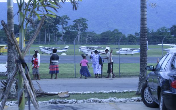 Air strip at Bauerfield Airport in Port Vila