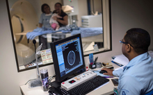 Doctors scan the brain of a newborn to detect a possible microcephalia caught through an Aedes aegypti mosquito bite, at the Obras Sociais Irma Dulce hospital in Salvador, Brazil.