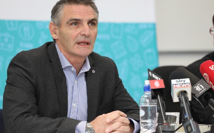 ICRC New Zealand head of crisis management John Dyer speaking at a conference about the kidnapping of 62-year-old Louisa Akavi in 2013 in Syria.