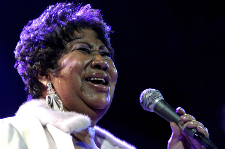 Aretha Franklin performs at the House of Blues in Los Angeles. 