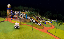 A model of the Hundertwasser Art Centre.
