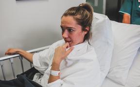 Para-climber Rachel Maia in hospital pre-surgery