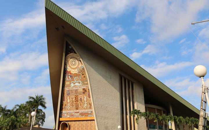 The Papua New Guinea Parliament building in Port Moresby.