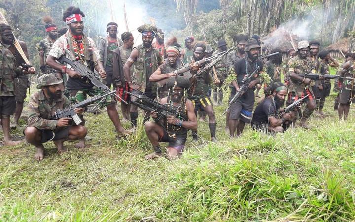 West Papua Liberation Army unit, led by Egianus Kogoya. Derakma, Nduga regency, Papua. March 2019