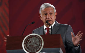 Mexico's President Andrés Manuel López Obrador at a news conference at the National Palace, in Mexico City, Friday, May 31, 2019