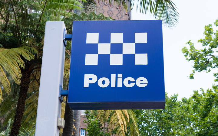 Australian police station sign in Sydney NSW Australia