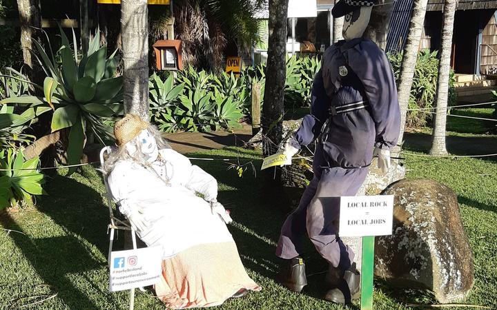 Norfolk Island's protesting mannequins