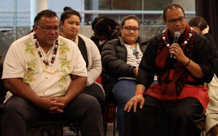 Academics Vincente Diaz, left and Tevita Ka'ili at the Va Moana talanoa session.
