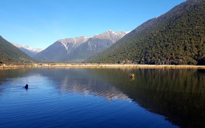 The northern tip of the southern alps near St Arnaud in the Nelson Lakes National Park in late June. 