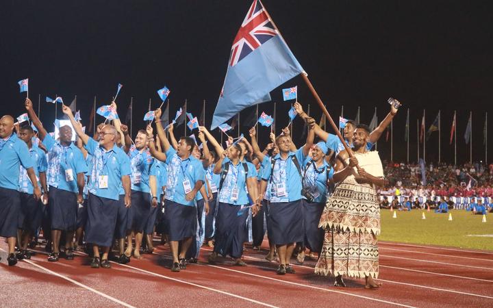 Fiji football captain Roy Krishna was his country's flag-bearer in Apia.