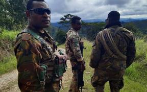 PNG soldiers who have been sent to Hela Province 