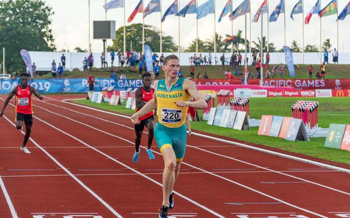 Steven Solomon capped off a stunning day for Australia with gold in the men's 400m.