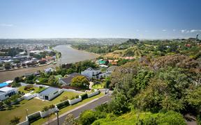 Overlooking the Whanganui River and City New Zealand. Photo taken from Durie Hill