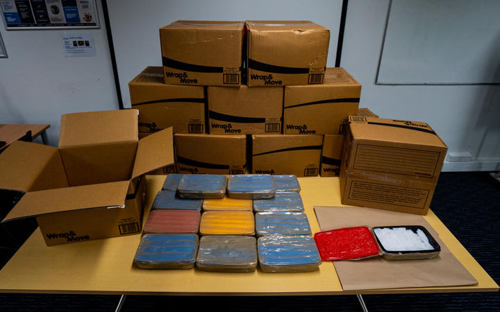One of the containers of methamphetamine seized by police today 9/8/19.