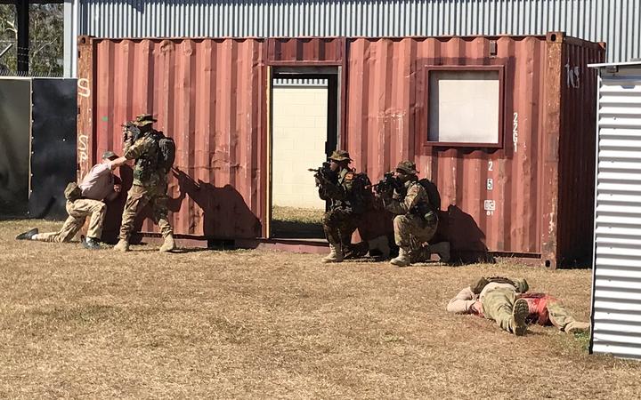 Personel PNGDF di Townsville untuk pelatihan menjelang Kompetisi Keterampilan Militer Internasional diselenggarakan oleh ADF.  Agustus 2019