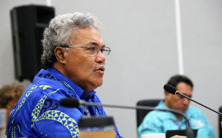 Tuvalu prime minister Enele Sopoaga at the Pacific Islands Forum