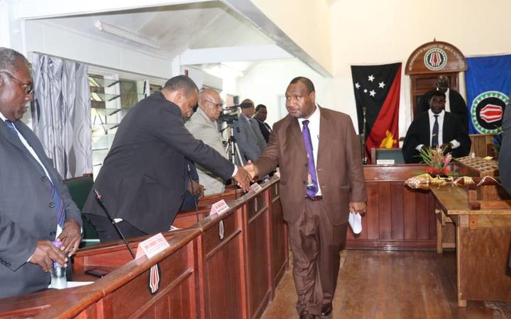 PNG prime minister James Marape meets members of the Bougainville House of Representatives in Buka, 11 September 2019.