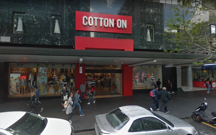 Distribution Centre workers picked outside Queen Street Cotton On store in Auckland.
