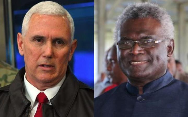 Mike Pence and Manasseh Sogavare