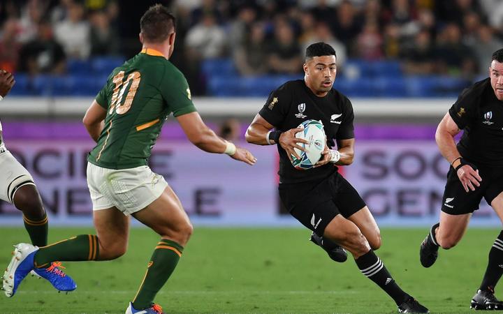 New Zealand's Richie Mo'unga in action during this evening's game
Rugby World Cup 2019, New Zealand All Blacks v South Africa at International Stadium, Yokohama, Japan on 21st September 2019.
Copyright photo: Ashley Western / www.photosport.nz