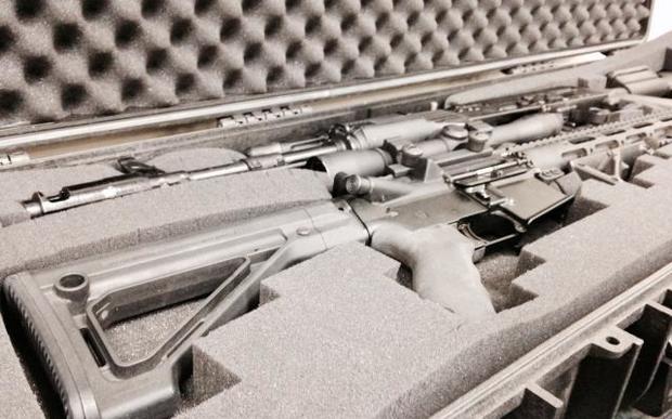 Some of the seized firearms