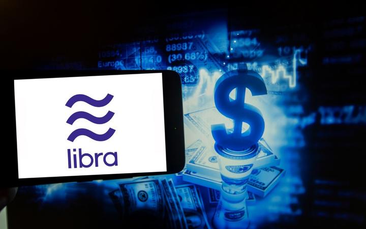 The logo of the digital currency Libra is seen in this photo illustration on the Digital Currencies. Libra is a crypto currency launched by Facebook. (Photo by Alexander Pohl/NurPhoto)
