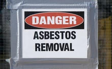 A file photo of a sign warning about asbestos removal