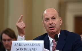US Ambassador to the European Union Gordon Sondland testifies during the House Intelligence Committee hearing as part of the impeachment inquiry into US President Donald Trump.