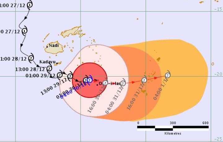 Tropical Cyclone Sarai is forecast to reach Tonga's Vavau islands on Monday or Tuesday this week. 30 December 2019