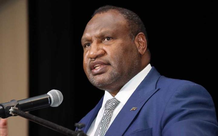 PNG Prime Minister James Marape addresses a business discussion in Port Moresby, January 2020.