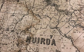 Land sale maps from Taranaki circa 1880s, with Huiroa to the fore and Waitara in the backgorund. The Waitara Dispute started the Taranaki Wars in 1860.