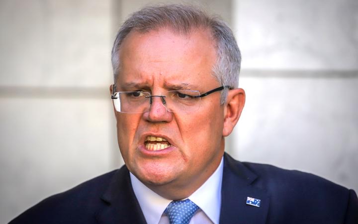 Australian Prime Minister Scott Morrison speaks during a press conference on 22 March 