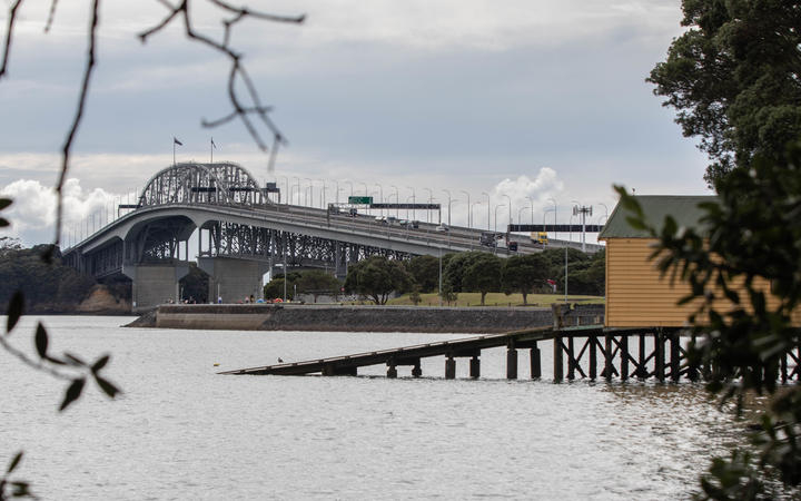 Auckland's Harbour Bridge during the Covid-19 alert level four lockdown.