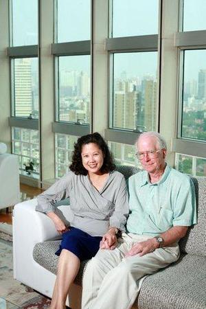 Wen and Michael Powles in their Shanghai Apartment