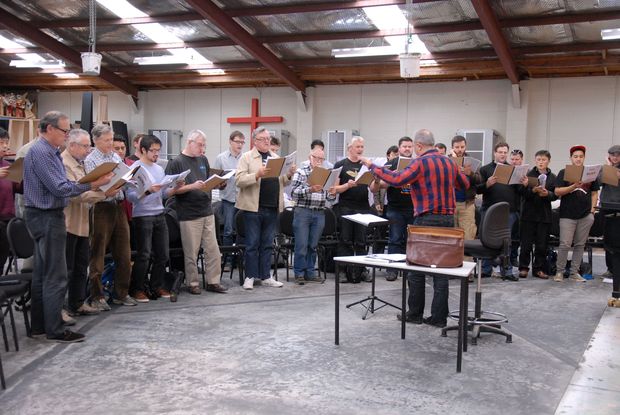 Opera September The men s section of NZ Opera chorus rehearsing The Fying Dutchman Courtesy NZ Opera Christine Syme small